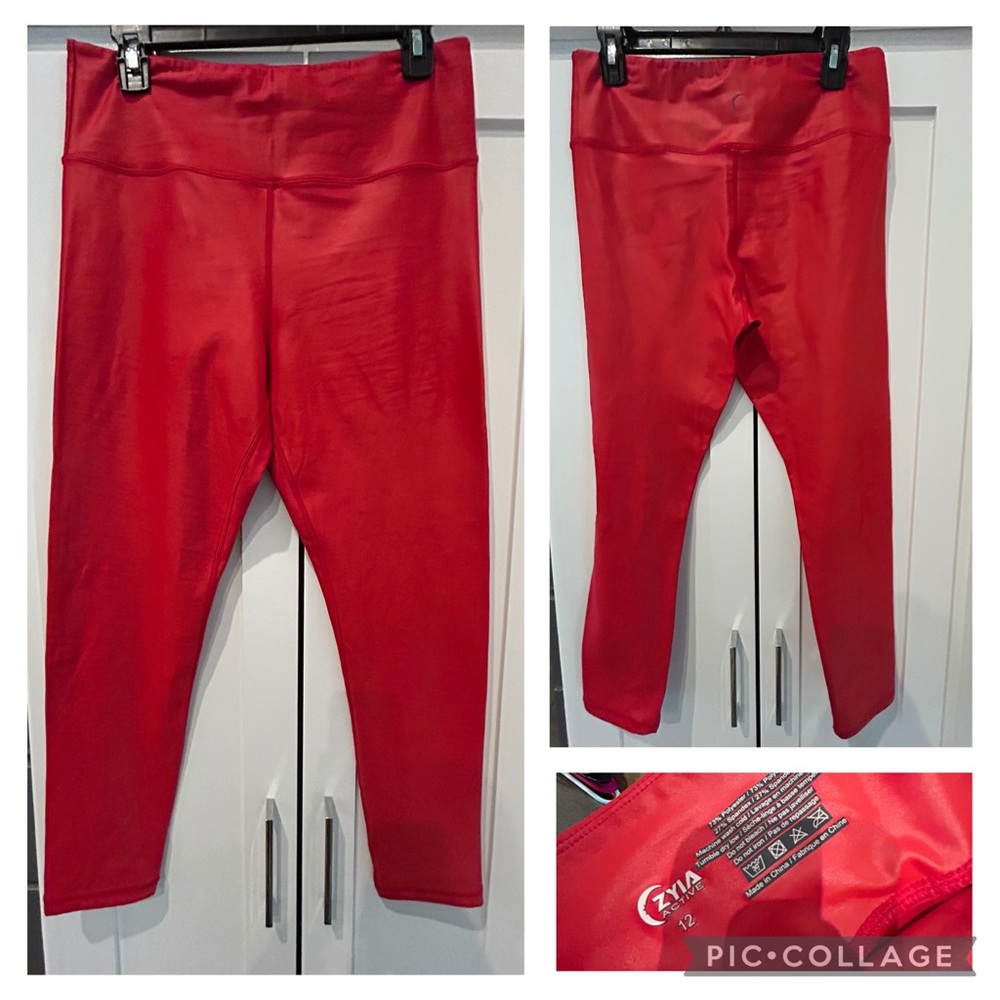 ZYIA Bold  Shiny Red Leggings